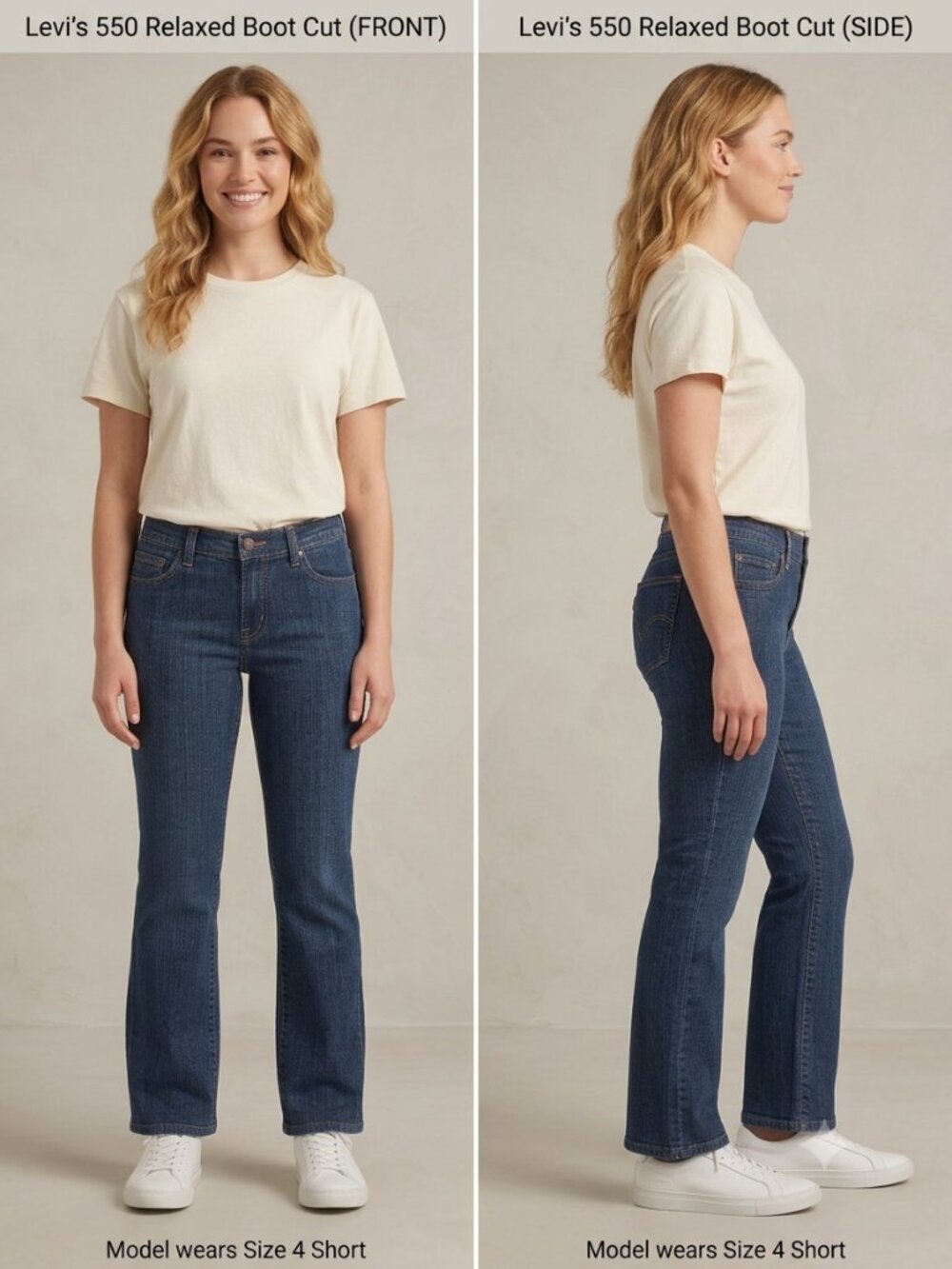 Levi's 550 Relaxed Boot Cut Jeans Women's - Size 4 Short - Dark Wash Denim NEW
